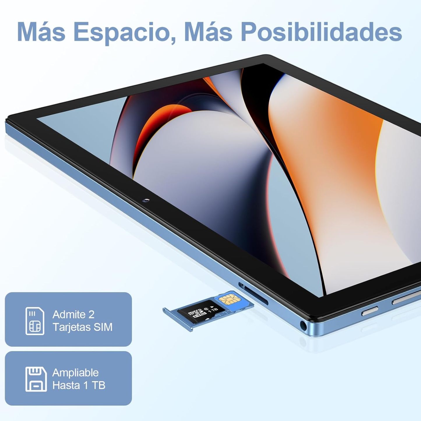 Tablet, Tablets Android 14 de 10.1", 8GB RAM 256GB ROM 1TB Expandible, Octa-core 2.0GHz, 1280x800 IPS HD, Tableta con Cámara Dual de 2MP + 8MP, 8000 mAh Batería, 2025 Tablet con Lapiz, Teclado, Ratón