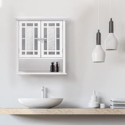 Clóset de Pared extraíble con Puertas Dobles, Color Blanco Pull Handle Wall Cabinet clóset de pared