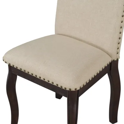 Juego de mesa de comedor de 5 piezas, mesa redonda extensible con base en forma de X y 4 sillas tapizadas, longitud ajustable de 42 a 58 pulgadas