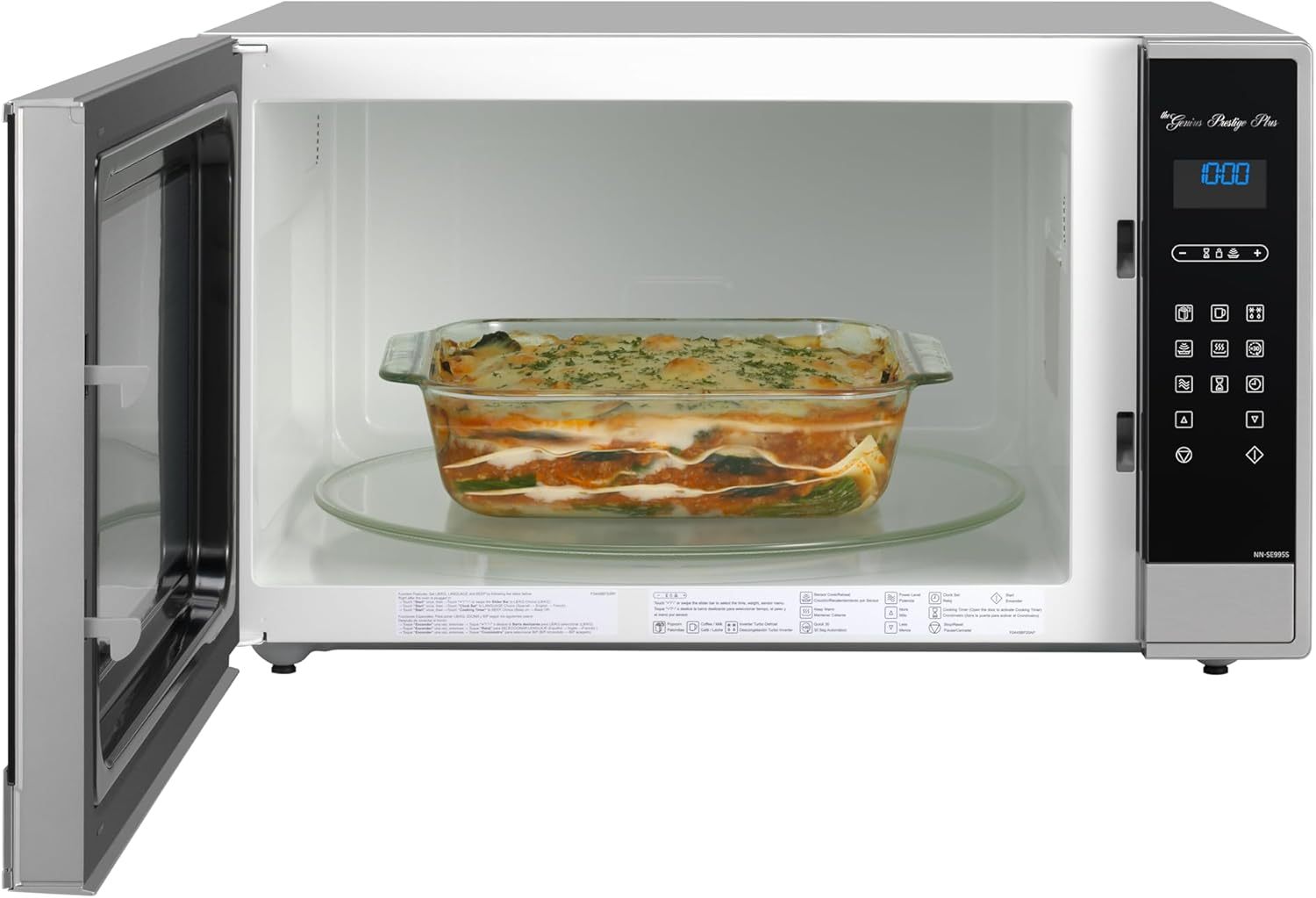 Horno de Microondas Panasonic NN-SE995SRPH Cyclonic Inverter, Capacidad 2.2 pies cúbicos, Sensor Genius, Acero Inoxidable