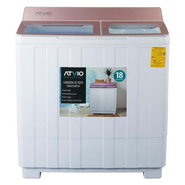 Lavadora Atvio Semiautomática Doble Tina 18 Kg Blanca