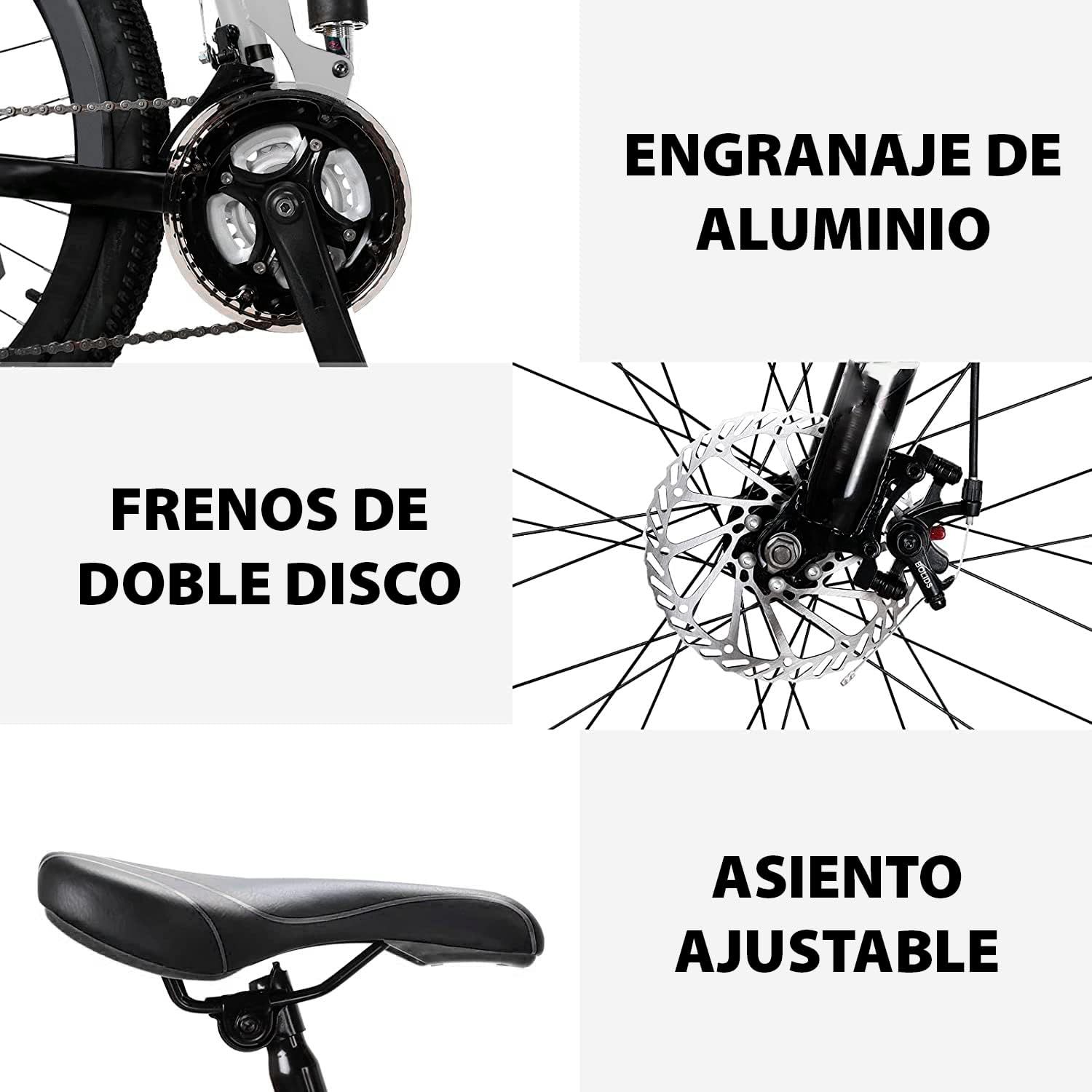 Bicicleta Montaña Plegable Bike Teche Frenos Tipo Shimano 21v Rodada 26