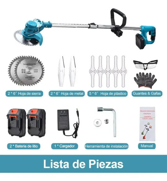 Desbrozadora Inalámbrica Electrica Podadora Cortadora Pasto
