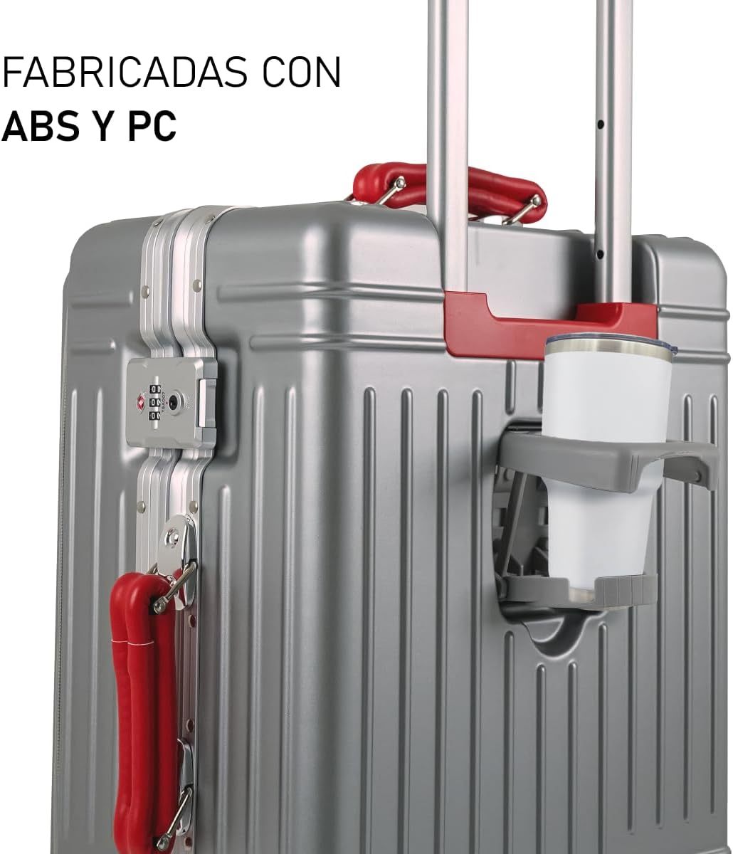 Set de 2 Maletas Premium 20 y 26 Pulgadas Equipaje de mano Con Candado TSA Compartimiento Para Laptop USB Ruedas Giratorias (Rojo)-#17011001901303020502#
