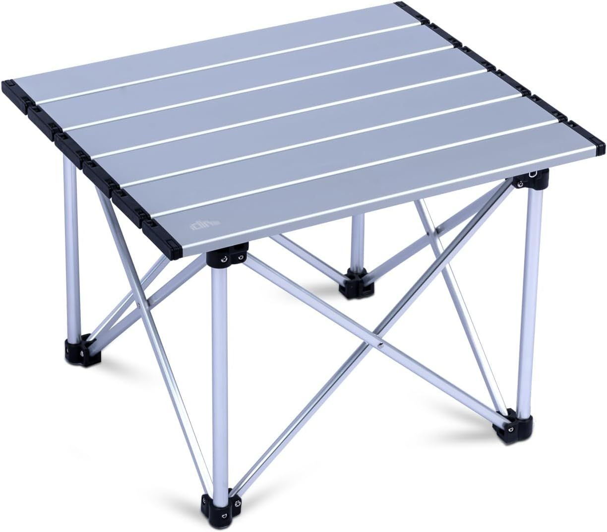 iClimb mesa de camping ultraligera, compacta, plegable con bolsa de transporte (Verde reforzado - L)