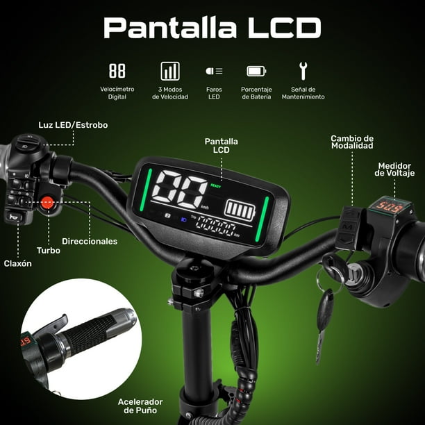 Scooter Electrico Plegable Premium 75 Km/h Full Luz Led