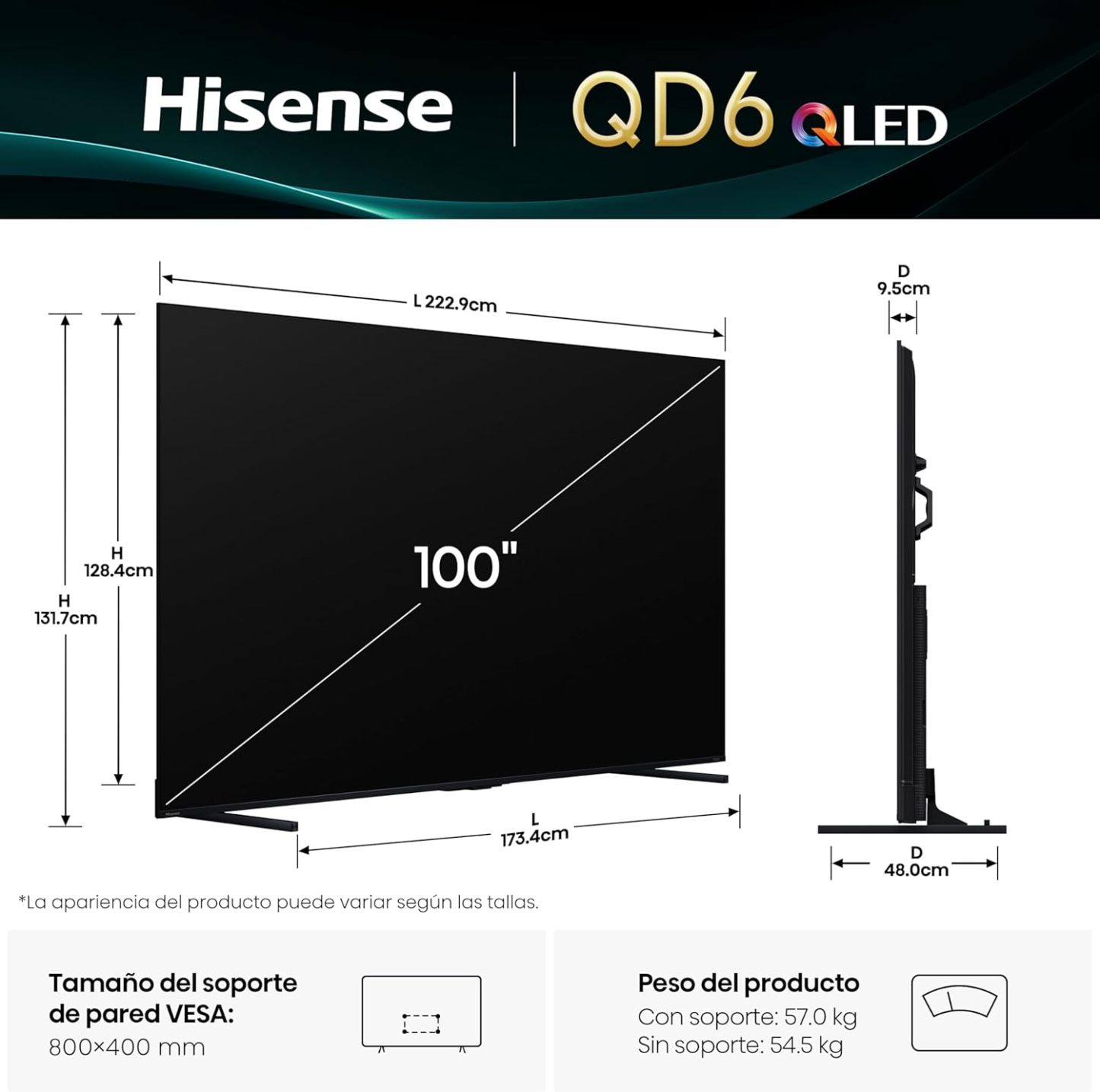 Hisense Television QD6QFM (Modelo 2025) Pantalla 43 Pulgadas,QLED Smart Fire TV UHD 4K,Control Remoto por Voz con Alexa,Escalado AI a 4K,Dolby Vision Atmos, Modo de Juego Plus