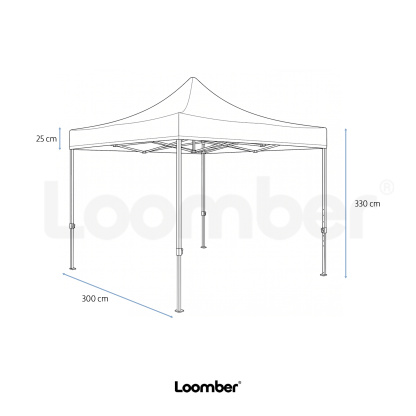 Combo Toldo Blanco 3x3 + 2 mesas plegables negras verona 1.80