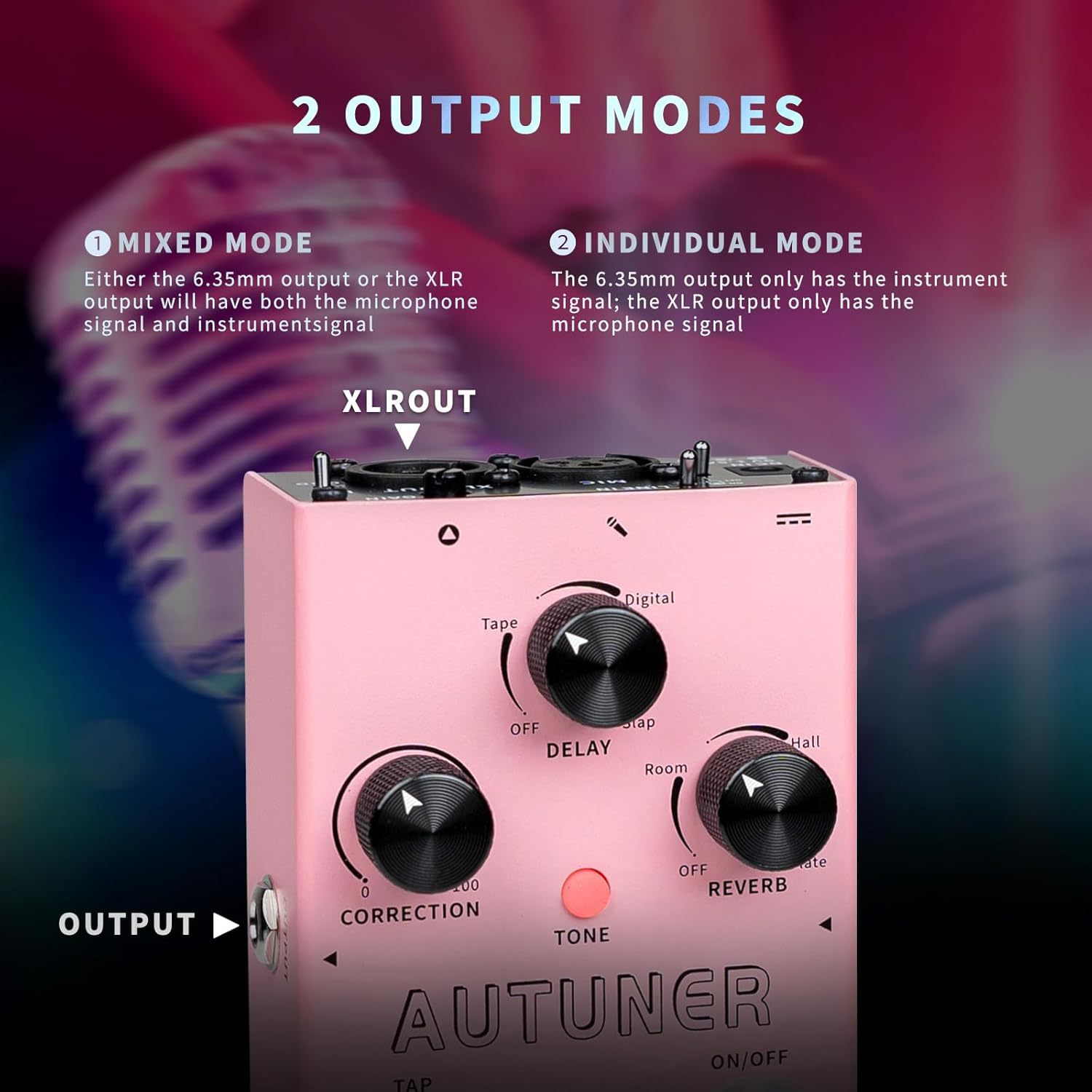 MOOER Harmonier - Procesador de efectos vocales para guitarra, pedal vocal, micrófono para grabación de transmisión en vivo (MVP2)