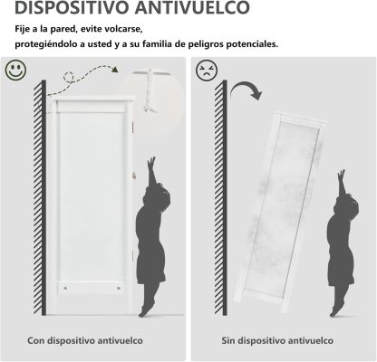 Gabinete de Almacenamiento para Piso de Baño con Puerta Doble, Estante Ajustable, para Baño, Sala de Estar, Cocina, Estilo Nórdico Escandinavo, Fácil Montaje