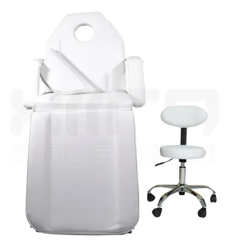 Silla Facial Profesional Cama Reclinable Sillón Masaje Spa Blanco Reclinable