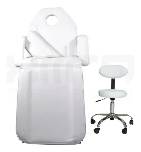 Silla Facial Profesional Cama Reclinable Sillón Masaje Spa Blanco Reclinable