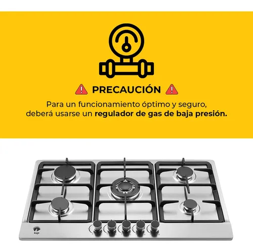 Estufa De Mesa/parrilla De Gas 5 Quemadores Acero Inoxidable Color Plateado