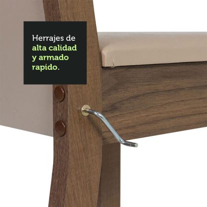Madesa Juego de Comedor, Mesa con Tablero de Madera y 6 Sillas Jaíne - Marrón/Crema/Beige