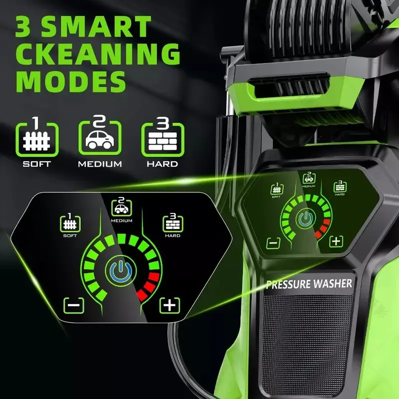 Lavadora de Alta Presión Eléctrica 4800 PSI 3.2 GPM con 4 Puntas Diferentes, Máquina de Limpieza de Alta Potencia de 1800W para Coches, Patios y Limpieza de Pisos