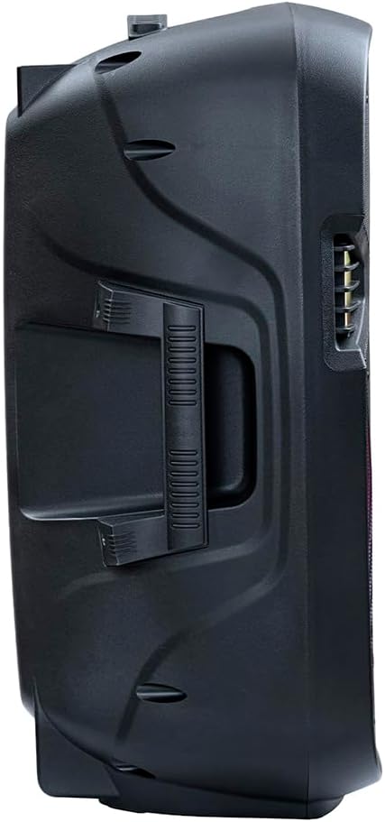 MITZU KSW-4015 Bocina 15" Luz Tipo Flama Ksr-Link, Recargable, Bluetooth, USB, Micro SD, FM, Aux, 1 Mic Alambrico, Stand, 40W RMS Negro