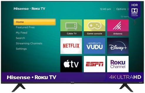 Hisense Televisión 2020 4K SmartTV Led con Sistema Roku, Compatible con Google Assistant y Alexa, Motion Rate 120, HDR10, DTS Studio Sound(58R6E3/58)(Reacondicionado)
