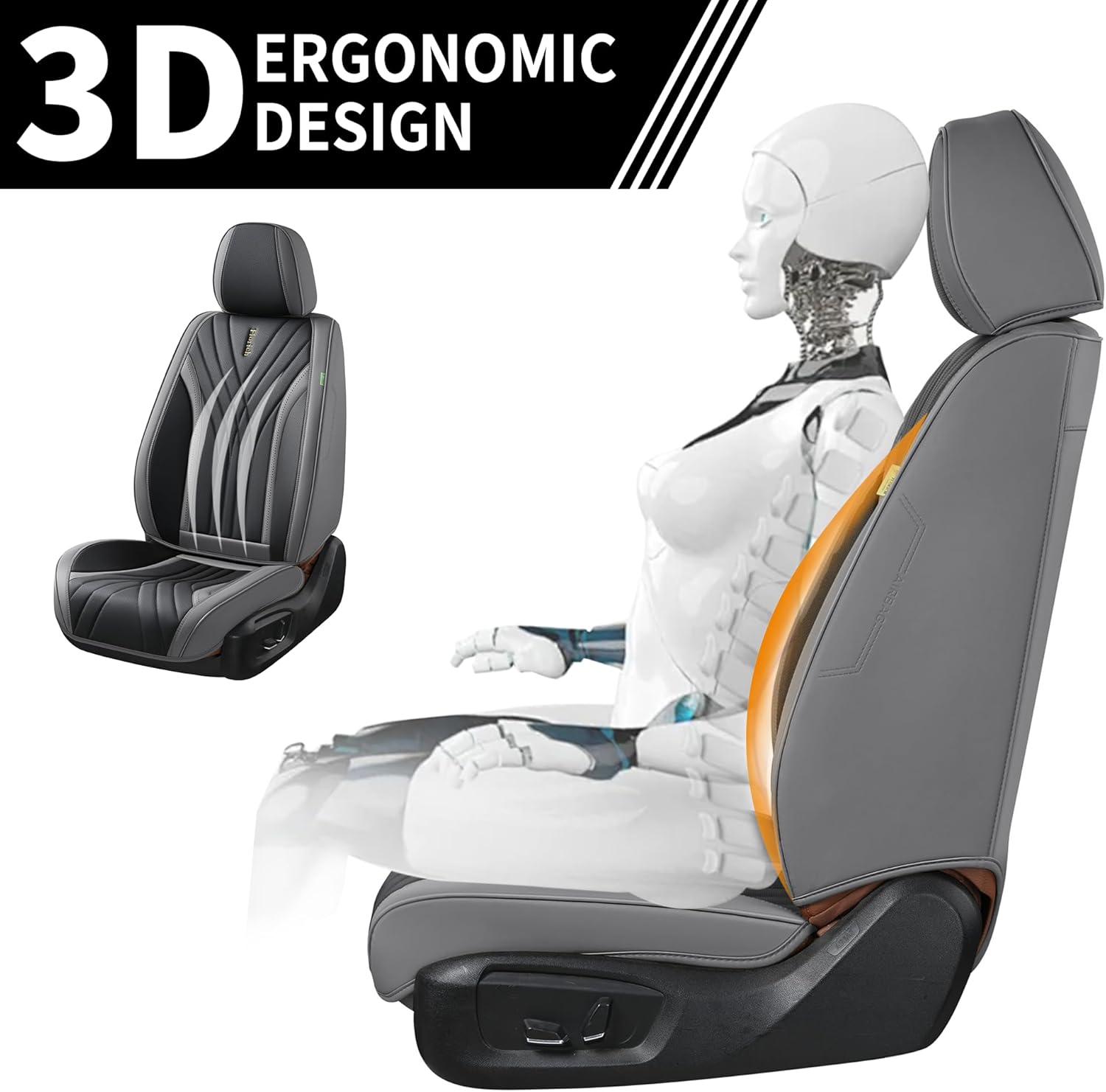 FLORICH - Juego completo de fundas de asiento de piel, fundas universales para 5 asientos, protector de asiento de coche, cojín de piel para asiento de coche, fundas de asiento de automóvil marrones,