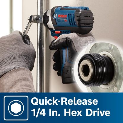 Bosch CLPK22-120 Kit combinado de 2 herramientas de 12 V máx. con Taladro/Atornillador de 3/8", Atornillador de impacto y (2) baterías de 2.0 Ah