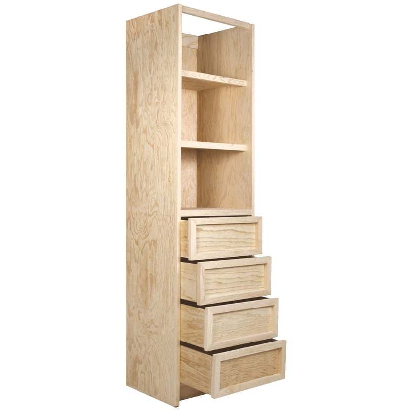 Cajonera con 4 compartimentos Natural