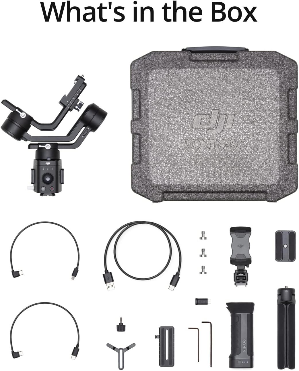 Dji Ronin-SC - Estabilizador de cámara, cardán de Mano de 3 Ejes para cámaras DSLR y sin Espejo, Carga útil de hasta 4.5 Libras, diseño Ligero, filmación cinemática, Color Negro