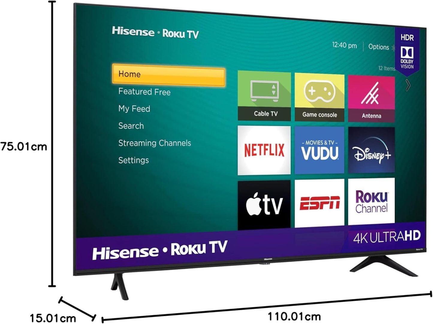 Hisense Televisión 2020 4K SmartTV Led con Sistema Roku, Compatible con Google Assistant y Alexa, Motion Rate 120, HDR10, DTS Studio Sound(58R6E3/58)(Reacondicionado)