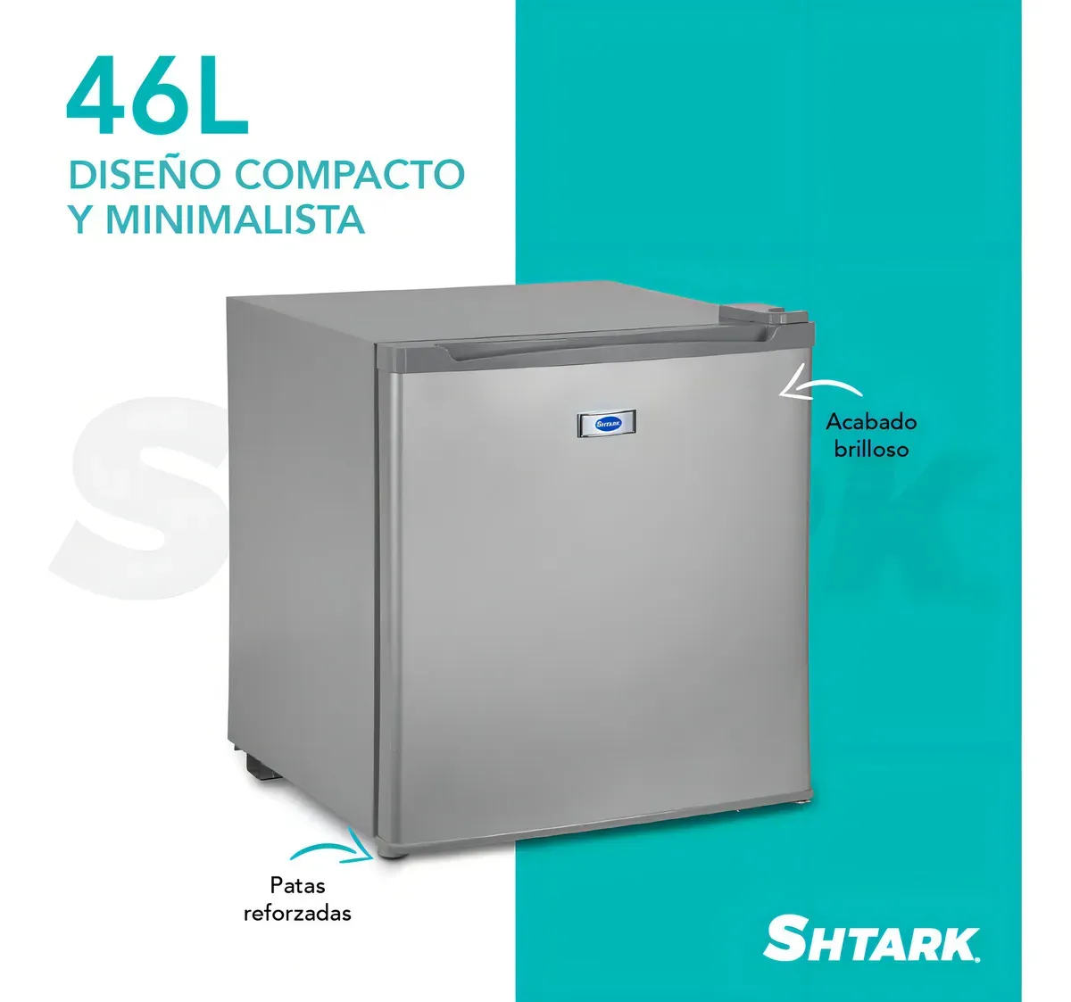 Frigobar Mini 1.6 Pies 46l Refrigerador Congelador Compacto Color Plateado