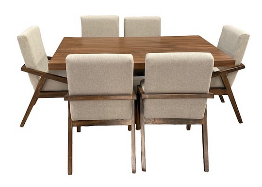 Set De Comedor 6 Sillas Salvanto Kinea Chapa De Parota