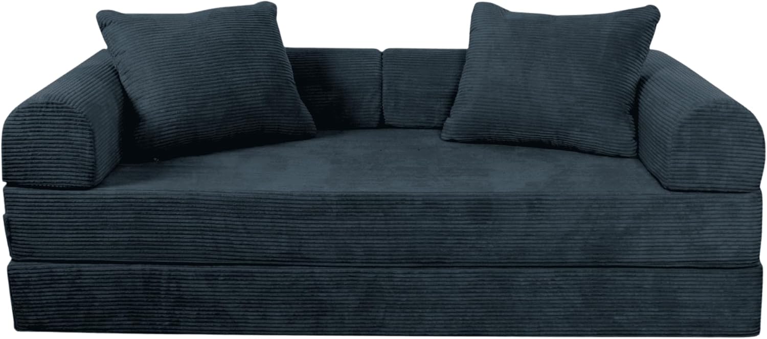 Sofá Cama Teddy Luxe | Diseño Convertible | Hecho 100% de Espuma | Comodidad y Versatilidad | 200x100x65 cm (Chocolate)