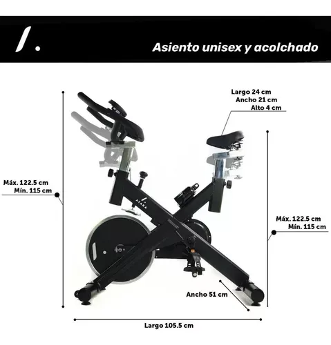 Ayara Bicicleta EstÃ¡tica Fija Spinning Fitness Cardio Bici01 Color Negro
