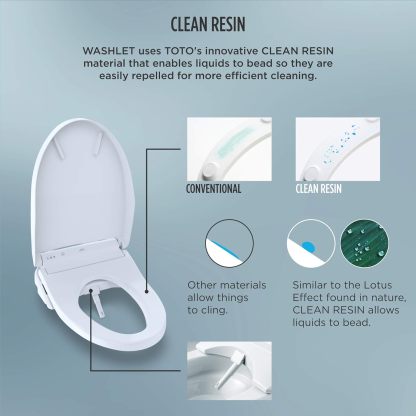 TOTO WASHLET C5 - Asiento de inodoro electrónico para bidé con limpieza PREMIST y EWATER+, alargado, algodón blanco, SW3084#01