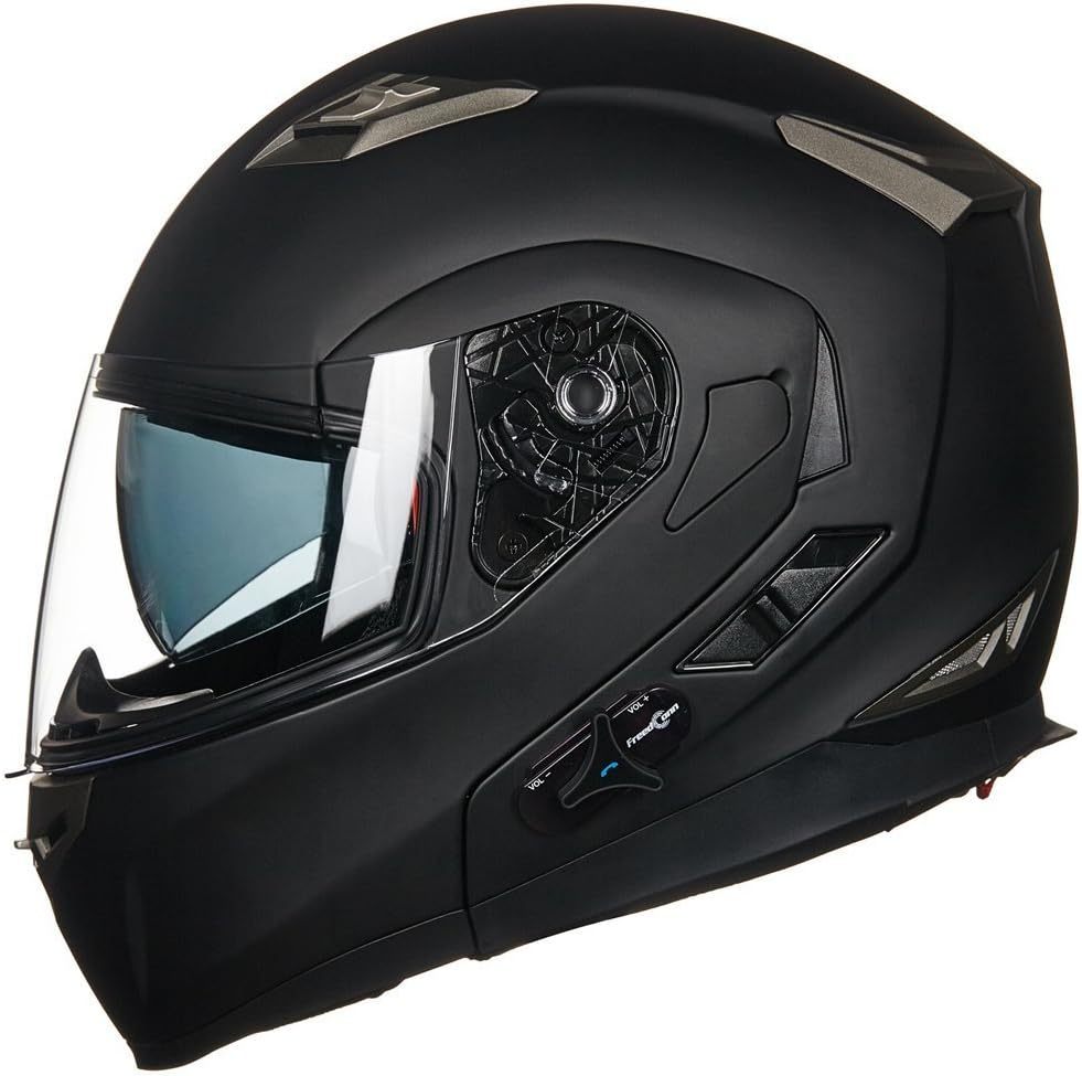 ILM - Casco de Motocicleta Modular Integrado con Bluetooth, con protec