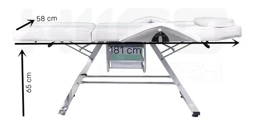 Silla Facial Profesional Cama Reclinable Sillón Masaje Spa Blanco Reclinable