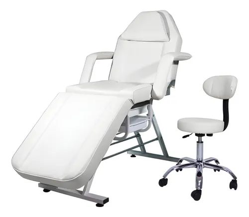 Silla Facial Profesional Cama Reclinable Sillón Masaje Spa Blanco Reclinable