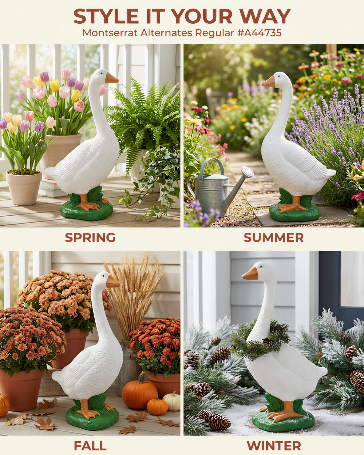 Porch Goose 23 inch Large Resin Outdoor Garden Statue Lawn Ornaments