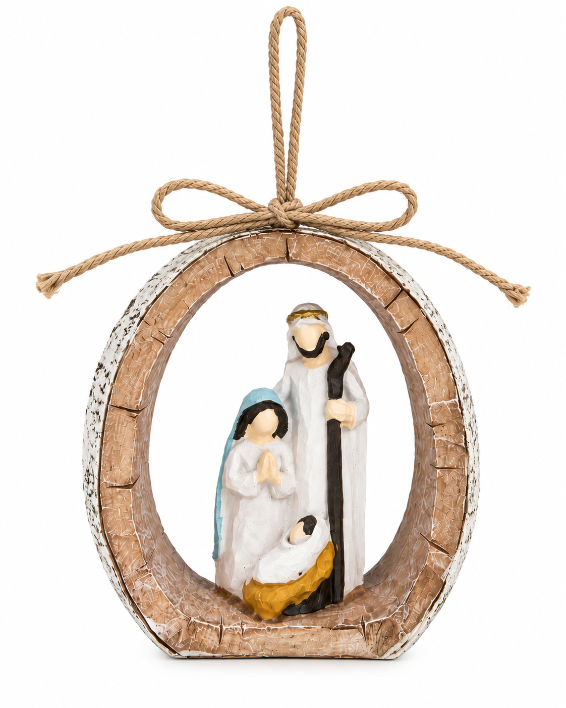Nativity Ornament, Resin Holy Family Religious Christmas Ornaments