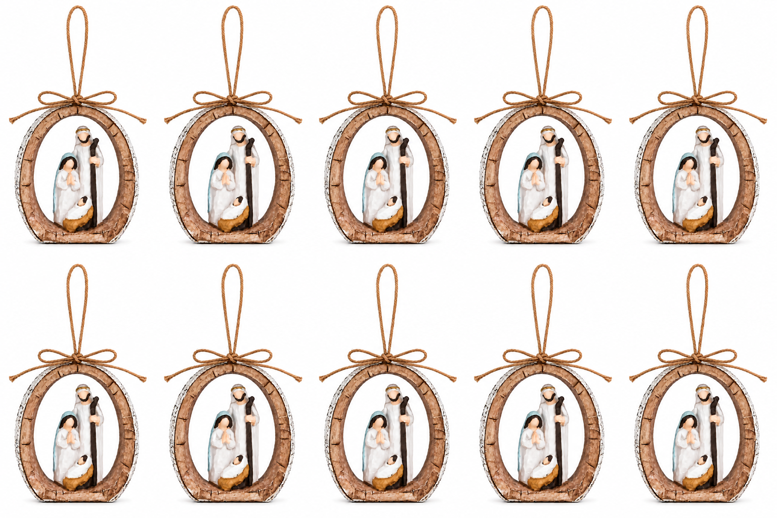 Nativity Ornament, Resin Holy Family Religious Christmas Ornaments