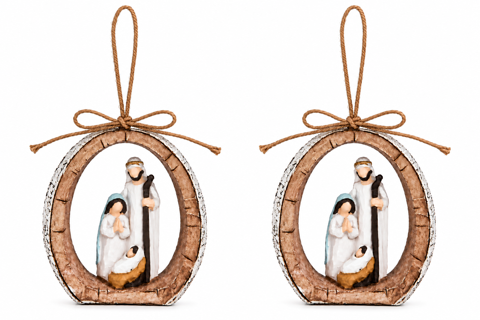 Nativity Ornament, Resin Holy Family Religious Christmas Ornaments