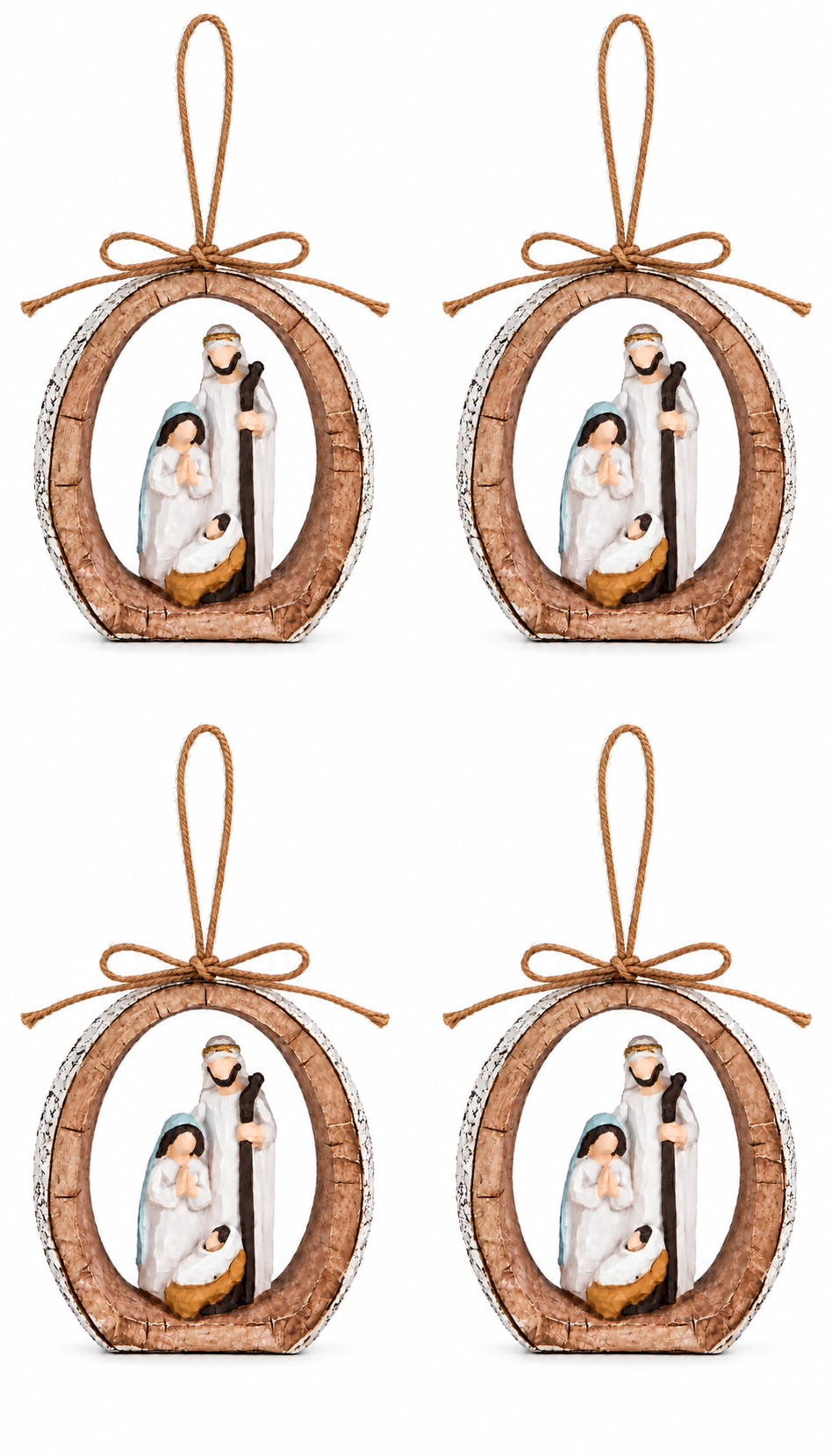 Nativity Ornament, Resin Holy Family Religious Christmas Ornaments