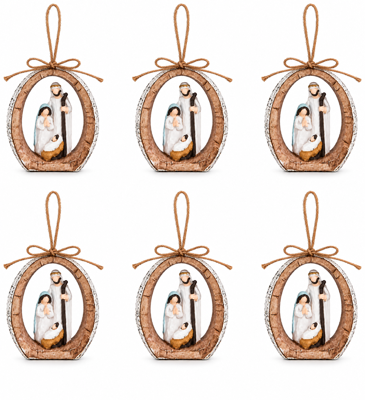 Nativity Ornament, Resin Holy Family Religious Christmas Ornaments