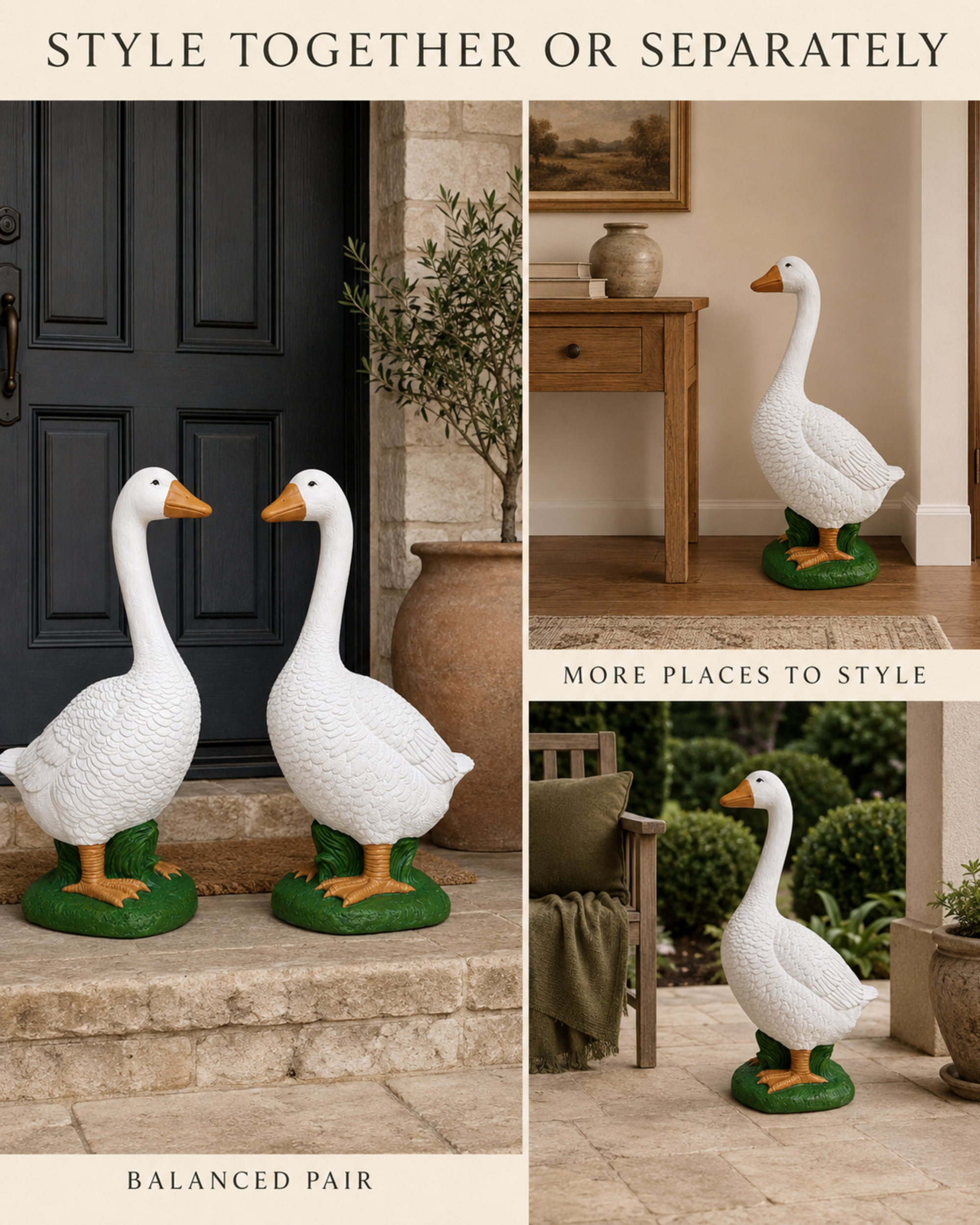 Porch Goose 23 inch Large Resin Outdoor Garden Statue Lawn Ornaments