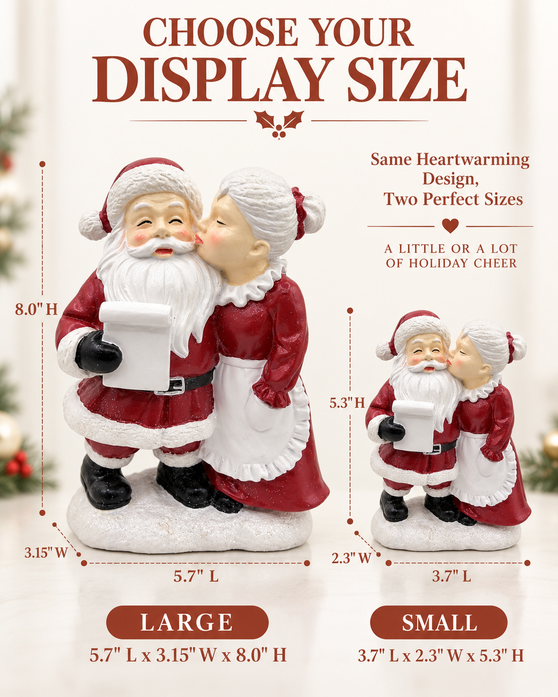 Mrs. Claus Resin Christmas Figurine Seasonal Décor Gift