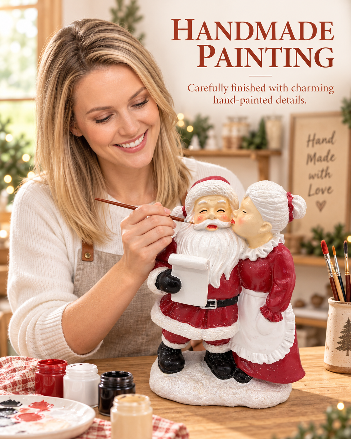 Mrs. Claus Resin Christmas Figurine Seasonal Décor Gift
