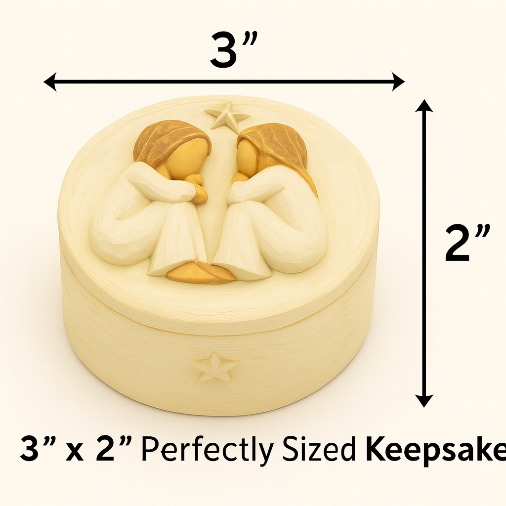 Forever Friends Resin Keepsake Box – Hand-Painted Friendship Gift Box with Two Angel Figures, 3” x 2”H – Sentimental Gift for Women, Best Friends, Birthday, or Sympathy (Friendship)