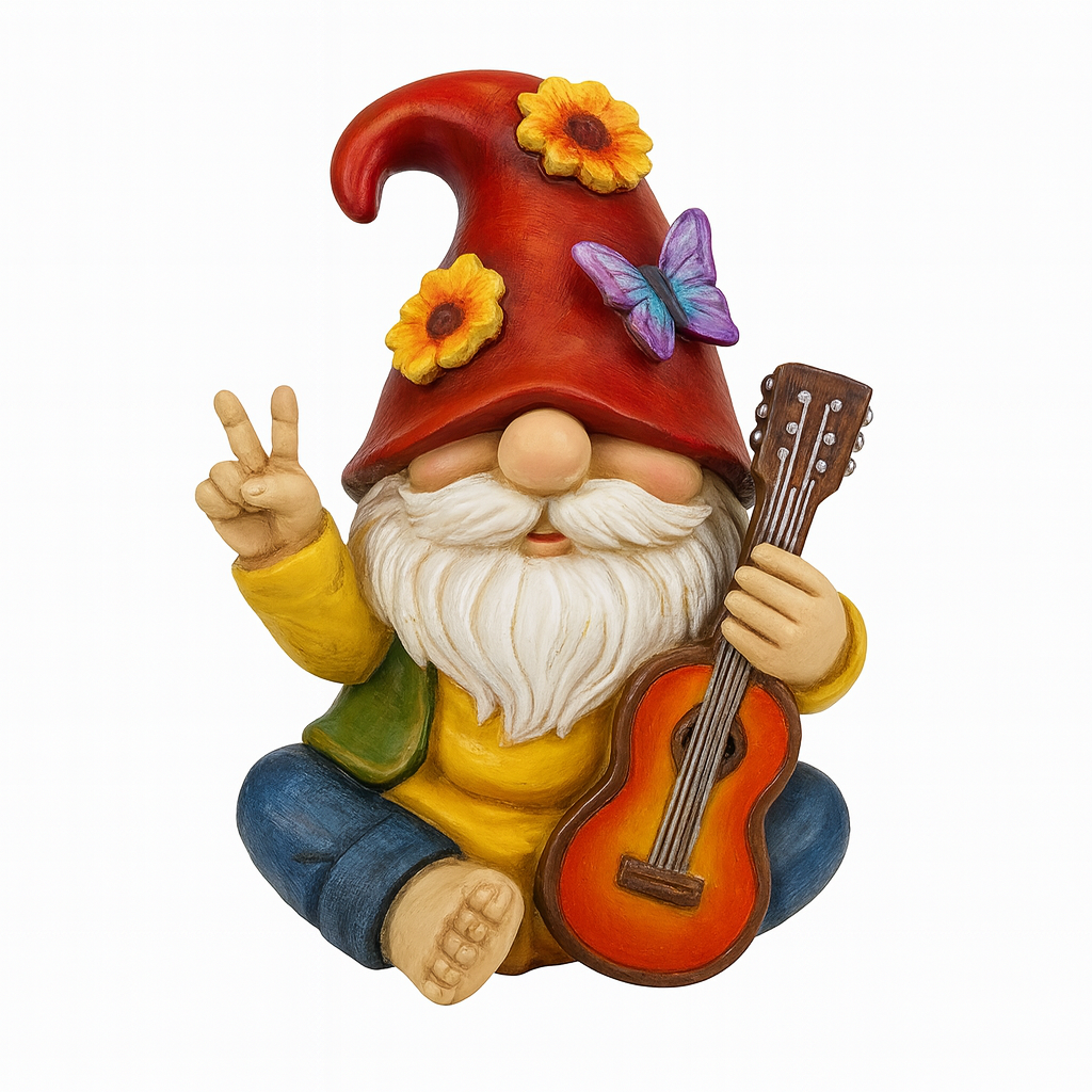  Peace Sign Garden Gnome Figurine Outdoor Statue