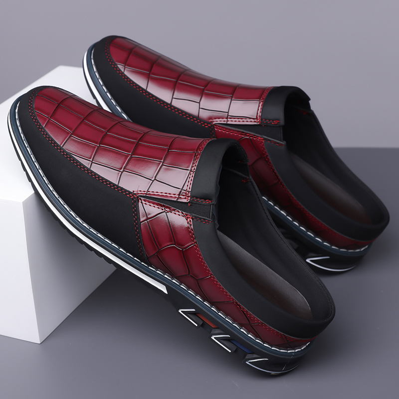 Men's Fashion Calfskin Leather Slippers
