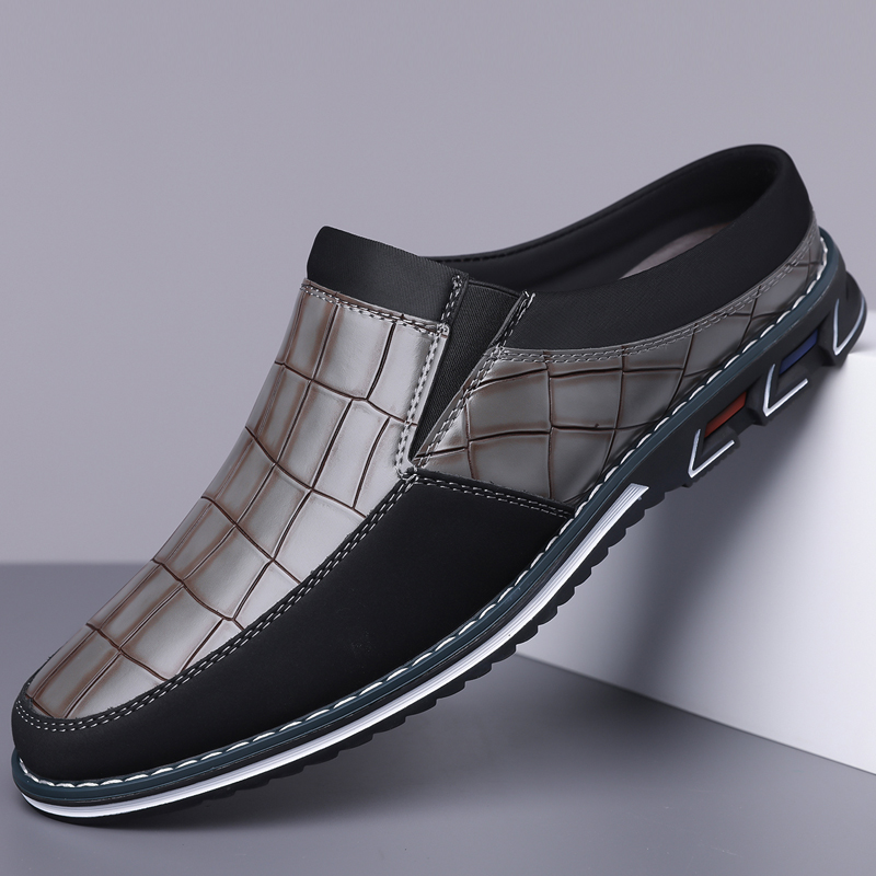 Men's Fashion Calfskin Leather Slippers
