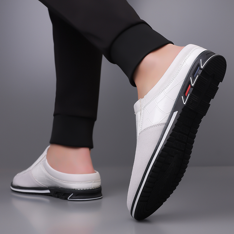 Men's Fashion Calfskin Leather Slippers