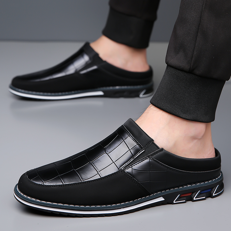 Men's Fashion Calfskin Leather Slippers
