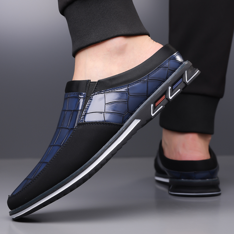 Men's Fashion Calfskin Leather Slippers